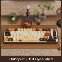 Hufflepuff 104+34 / 54 Cherry Profile Keycap Set Cherry MX PBT Dye-subbed for Mechanical Gaming Keyboard